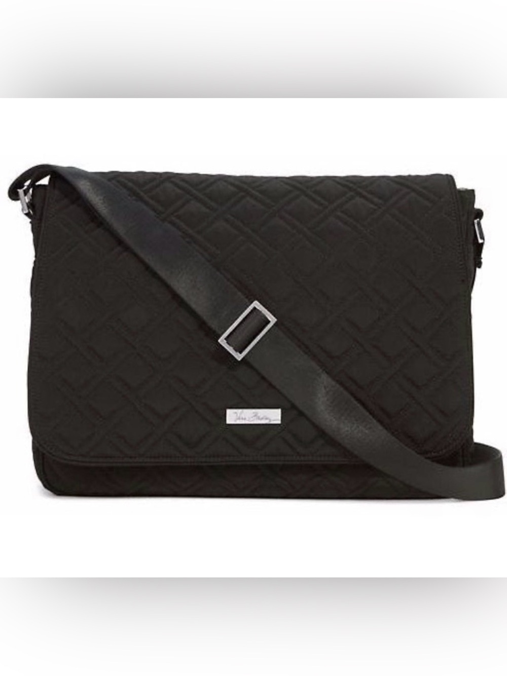 Vera Bradley Quilted Black laptop messenger bag
